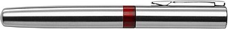 Steel ballpen with black ink.Red