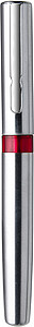 Steel ballpen with black ink.Red