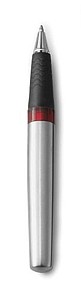 Steel ballpen with black ink.Red