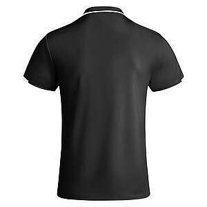 Tamil short sleeve mens sports polo, black, size 3XL