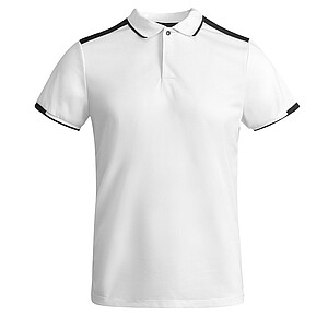 Tamil short sleeve mens sports polo, white, size L