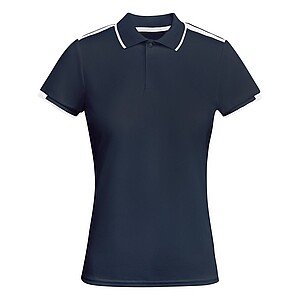 Tamil short sleeve womens sports polo, navy blue, size M