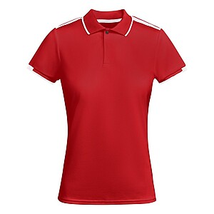 Tamil short sleeve womens sports polo, red, size M