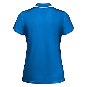 Tamil short sleeve womens sports polo, royal blue, size L
