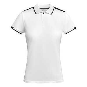 Tamil short sleeve womens sports polo, white, size S