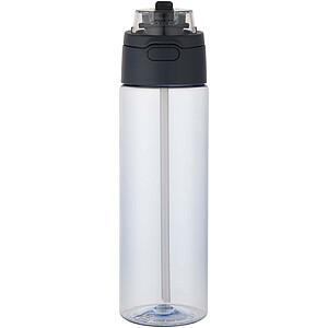 Theron 700 ml RCS recycled plastic water bottle with dual function lid and flip straw