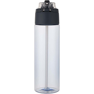 Theron 700 ml RCS recycled plastic water bottle with dual function lid and flip straw