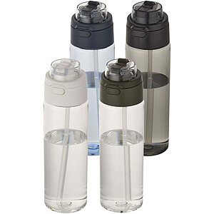Theron 700 ml RCS recycled plastic water bottle with dual function lid and flip straw