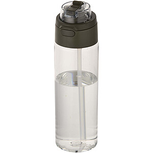 Theron 700 ml RCS recycled plastic water bottle with dual function lid and flip straw
