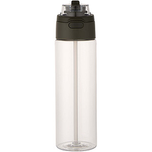 Theron 700 ml RCS recycled plastic water bottle with dual function lid and flip straw