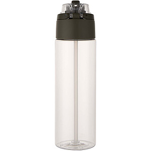 Theron 700 ml RCS recycled plastic water bottle with dual function lid and flip straw