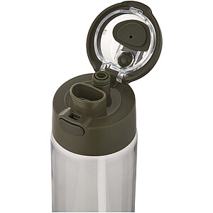 Theron 700 ml RCS recycled plastic water bottle with dual function lid and flip straw