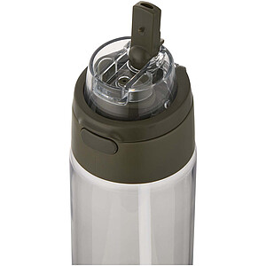 Theron 700 ml RCS recycled plastic water bottle with dual function lid and flip straw