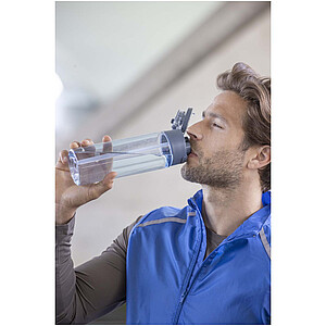 Theron 700 ml RCS recycled plastic water bottle with dual function lid and flip straw