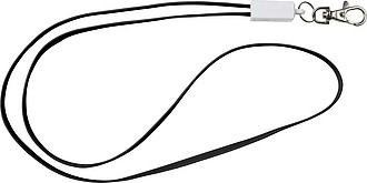 TPE lanyard and charging cable in one.