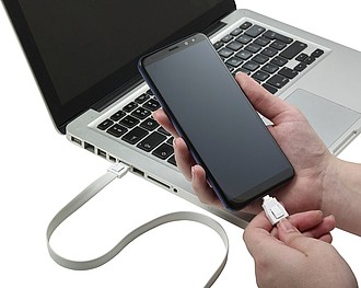 TPE lanyard and charging cable in one.