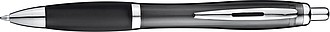 Transparent Ball pen with rubber grip., black