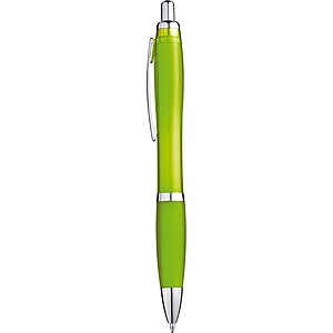 Transparent ball pen with rubber grip