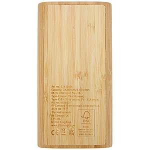 Tulda 20.000 mAh bamboo power bank