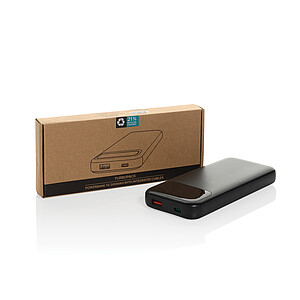 Turbopack RCS rplastic powerbank 10.000 integrated cables, black