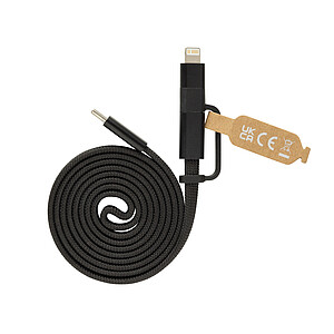 Ultra-Thin Magnetic Charging Cable 60W 2-in-1, Black
