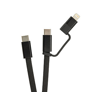 Ultra-Thin Magnetic Charging Cable 60W 2-in-1, Black