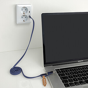 Ultra-Thin Magnetic Charging Cable 60W 2-in-1, Dark Blue