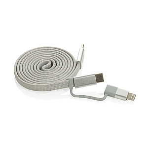 Ultra-Thin Magnetic Charging Cable 60W 2-in-1, Grey