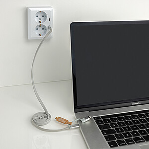Ultra-Thin Magnetic Charging Cable 60W 2-in-1, Grey