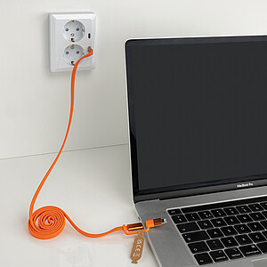 Ultra-Thin Magnetic Charging Cable 60W 2-in-1, Orange