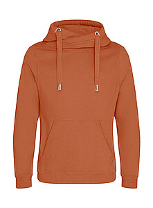 Unisex mikina s kapucí AWDIS CROSS NECK HOODIE, tmavě oranžová, velikost S