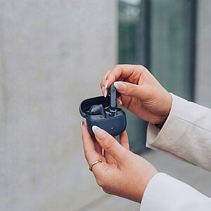 Urban Vitamin RCS Plastic Earbuds with ENC, Dark Blue