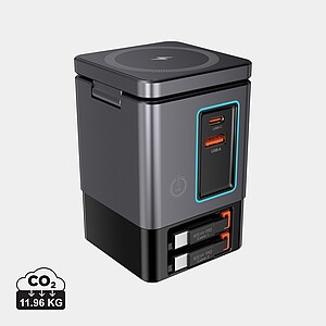 Urban Vitamin Sacramento 105W GAN charger+retractable cables, grey