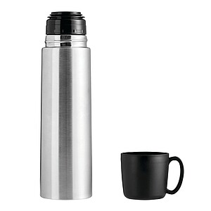 Vacuum flask, black, silver