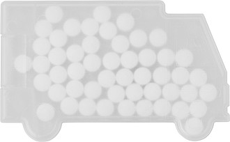 Van shaped mint card.White