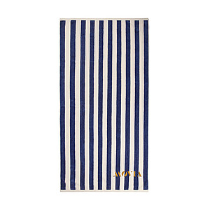 VINGA Beach Towel made from Recycled Materials, Navy Blue