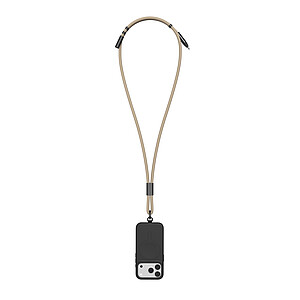 VINGA Neck Lanyard with Charging Cable, Beige