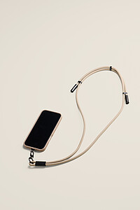 VINGA Neck Lanyard with Charging Cable, Beige
