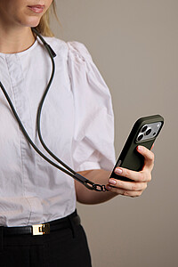 VINGA Neck Lanyard with Charging Cable, Military Green
