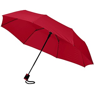 Wali 21" foldable auto open umbrella, red