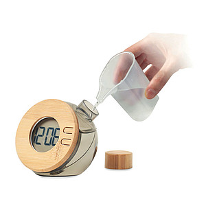 Water powered bamboo LCD clock MO6865-27
