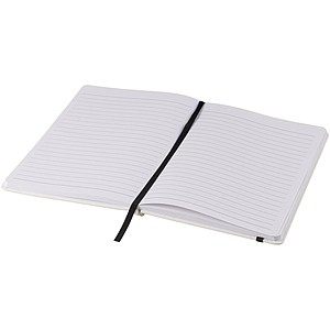 White A5 spectrum notebook with coloured strap