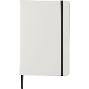 White A5 spectrum notebook with coloured strap
