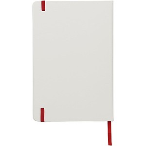 White A5 spectrum notebook with coloured strap