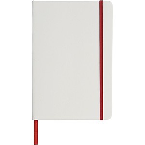 White A5 spectrum notebook with coloured strap