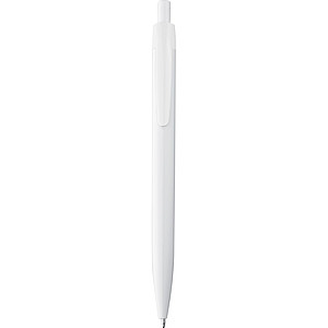 White plastic ball pen with coloured clip