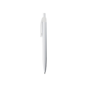 White plastic ball pen with coloured clip