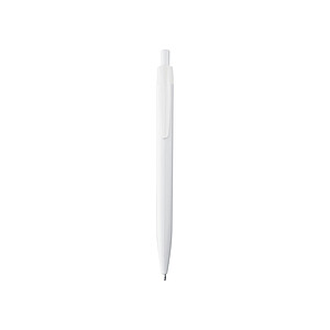 White plastic ball pen with coloured clip