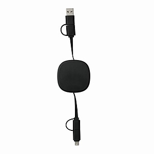 Wind up data cable, black
