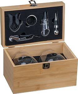 Wine set in box, beige